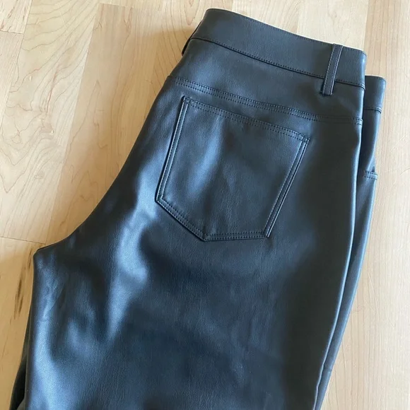 MANGO wide leg vegan leather trousers - Picture 1 of 8